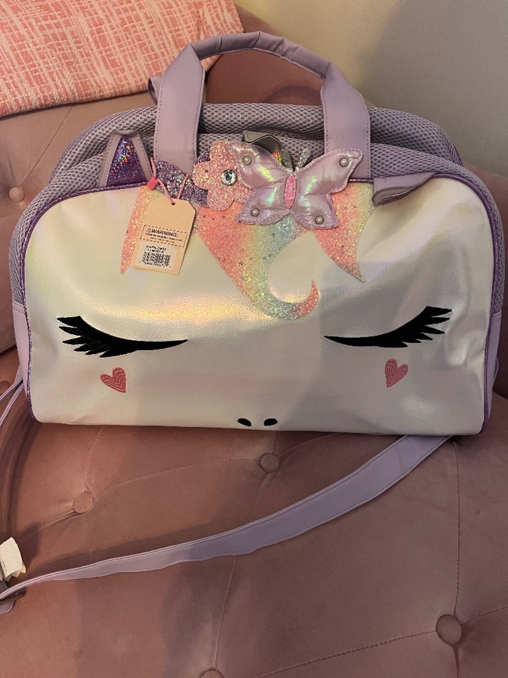 OMG Accessories Purple Miss Gwen Glitter Flower Crown Unicorn Duffle Bag (1of2)